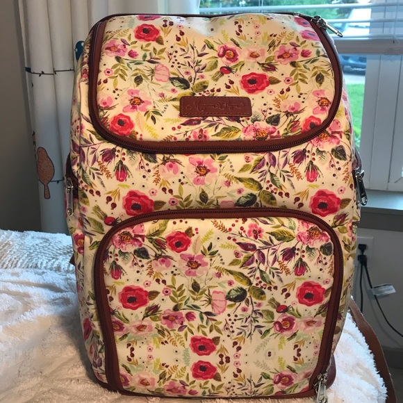 floral camera backpack